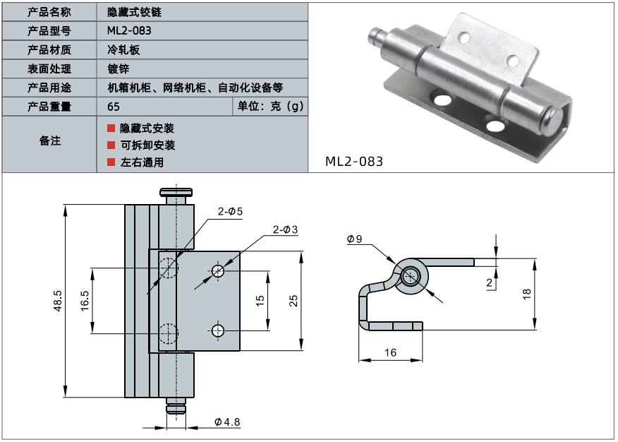 Removable hidden hinges made of iron