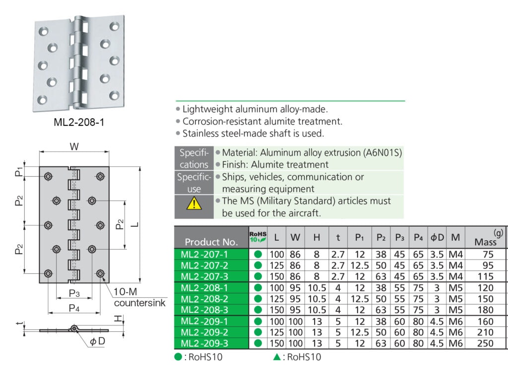 Aluminium Hinges For Vehicles