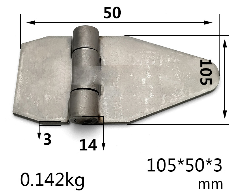 Asymmetric Stainless Steel Butt Hinge 50x105x3mm