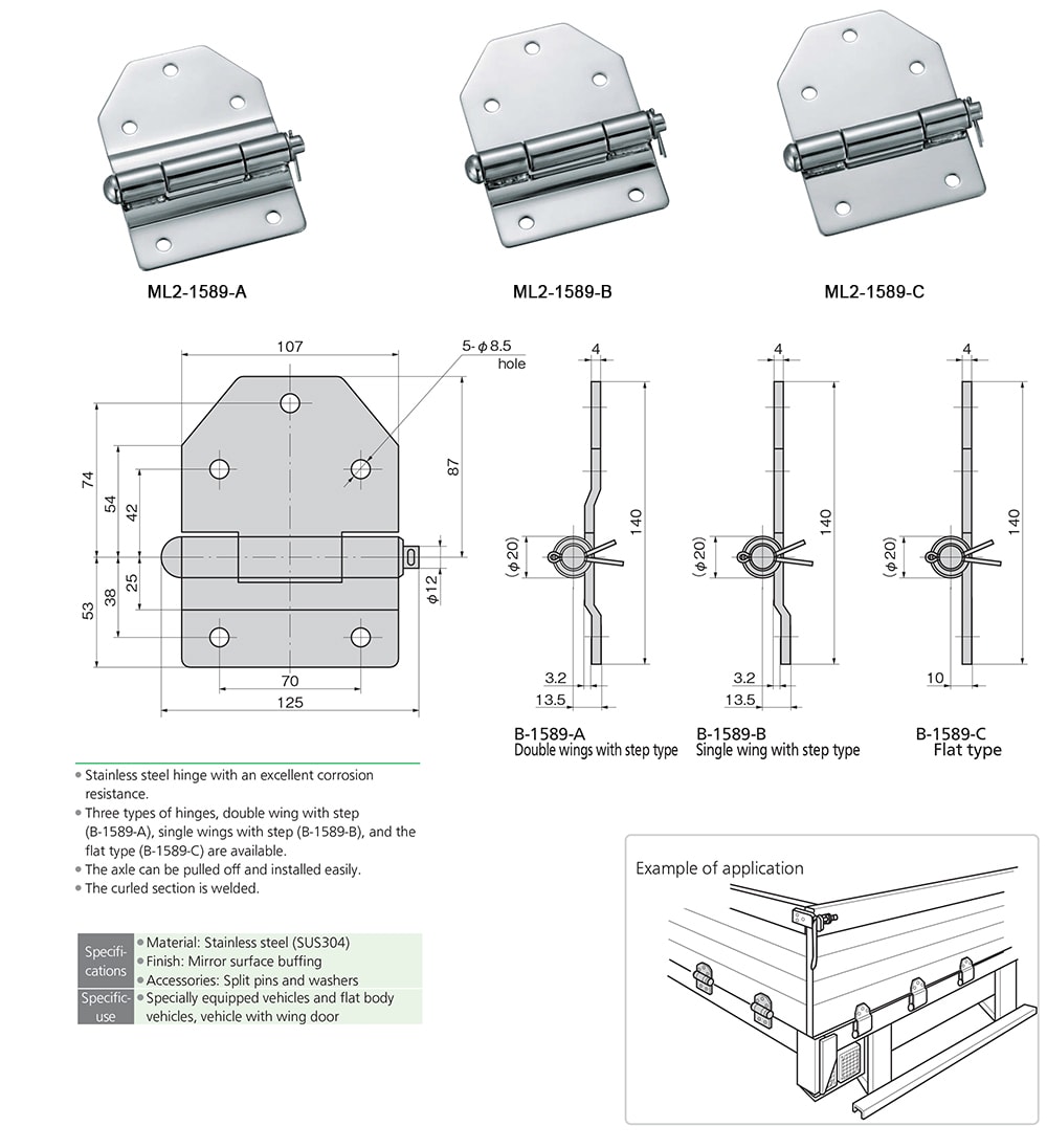 Flatbed Hinges In Stainless Steel