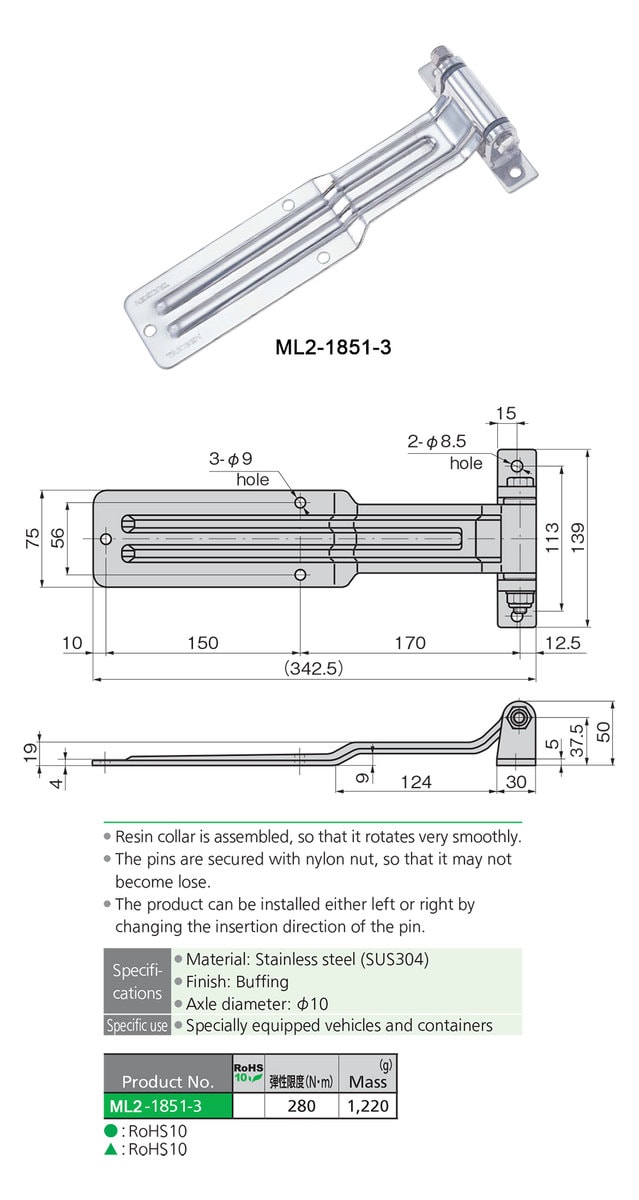 Leaf Hinges For Specially Equipped Vehicles