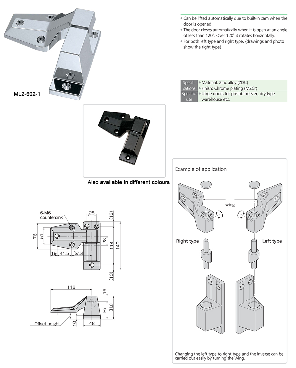 Lift Hinge Made Of Zinc Alloy