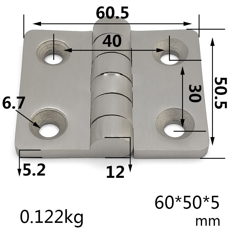 Multi Section Stainless Steel Butt Hinge 60x50mm