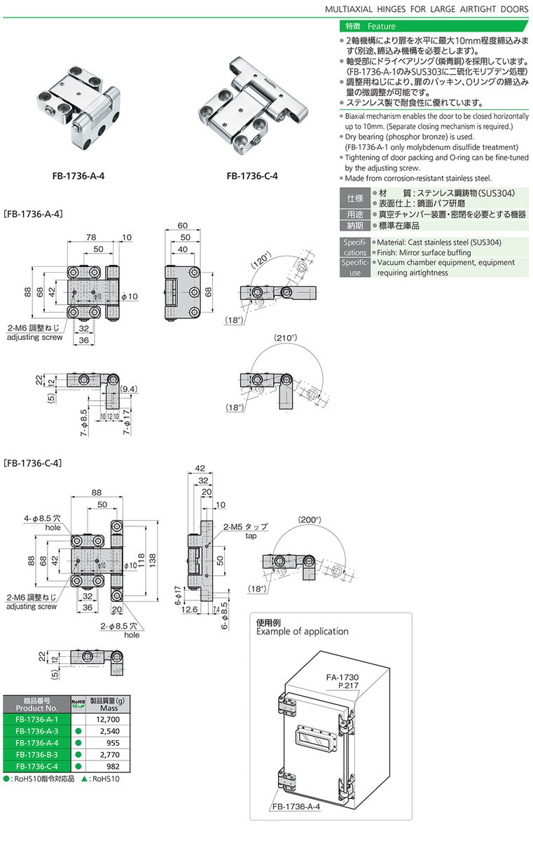 Multiaxial Hinges Superior Airtightness For Large Doors