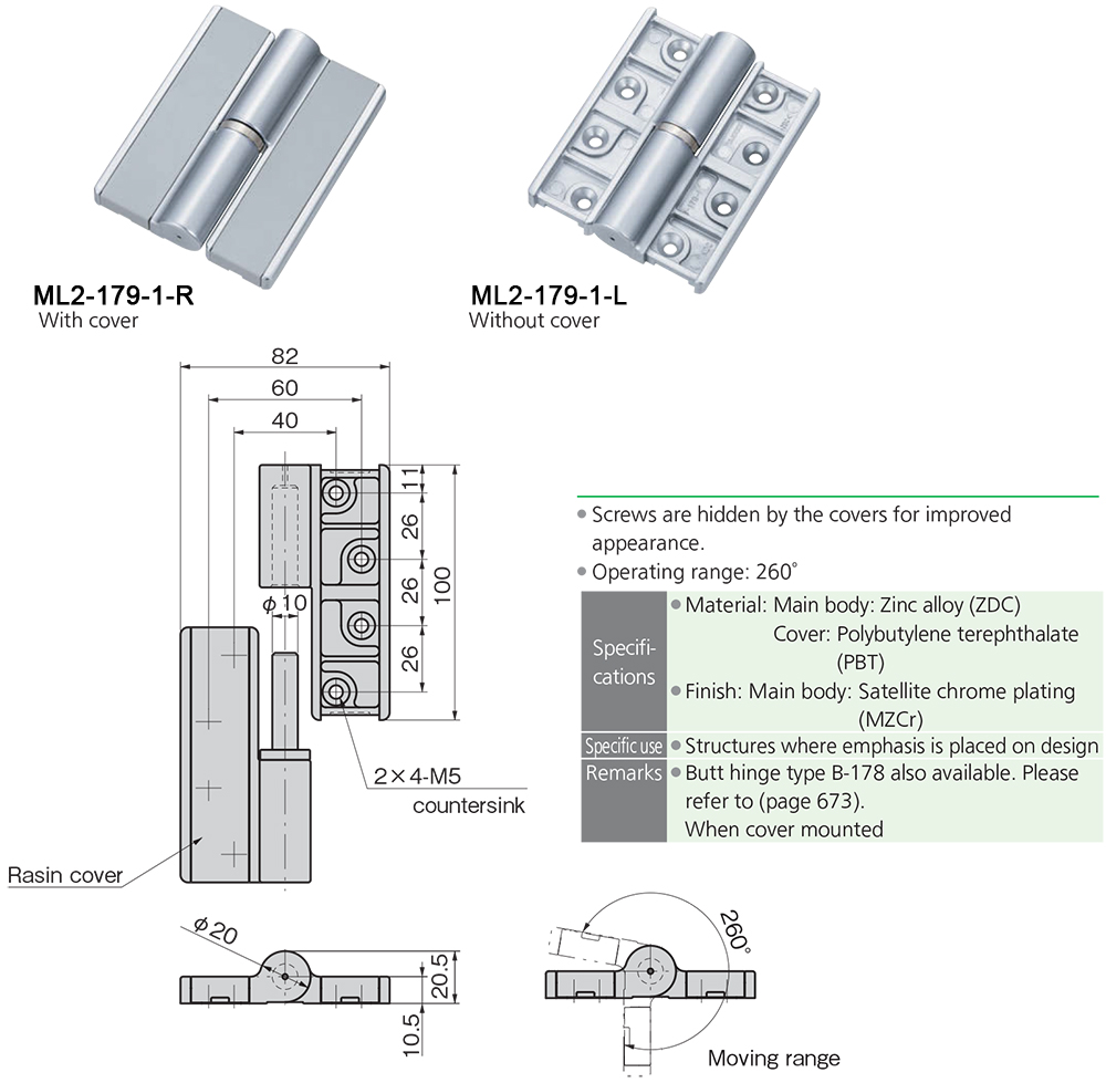 Removable Hinges With Dust Cover