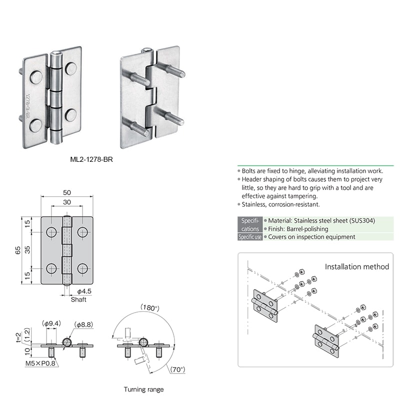 Stainless Steel Hinges With Bolts