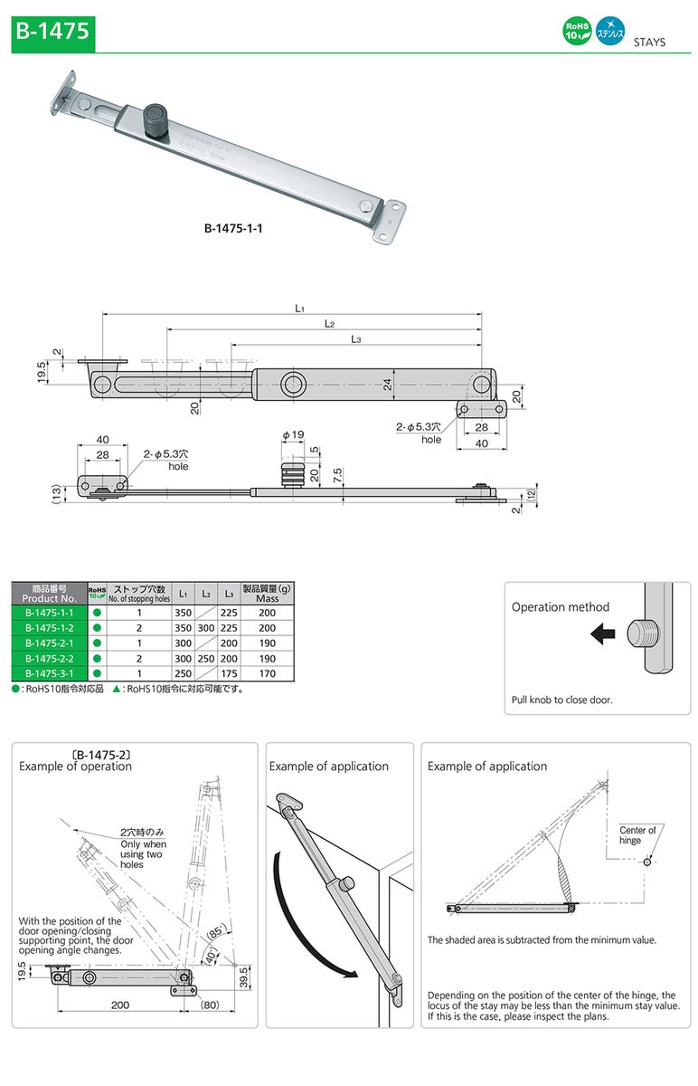 Universal Left And Right Stainless Steel Door Stays