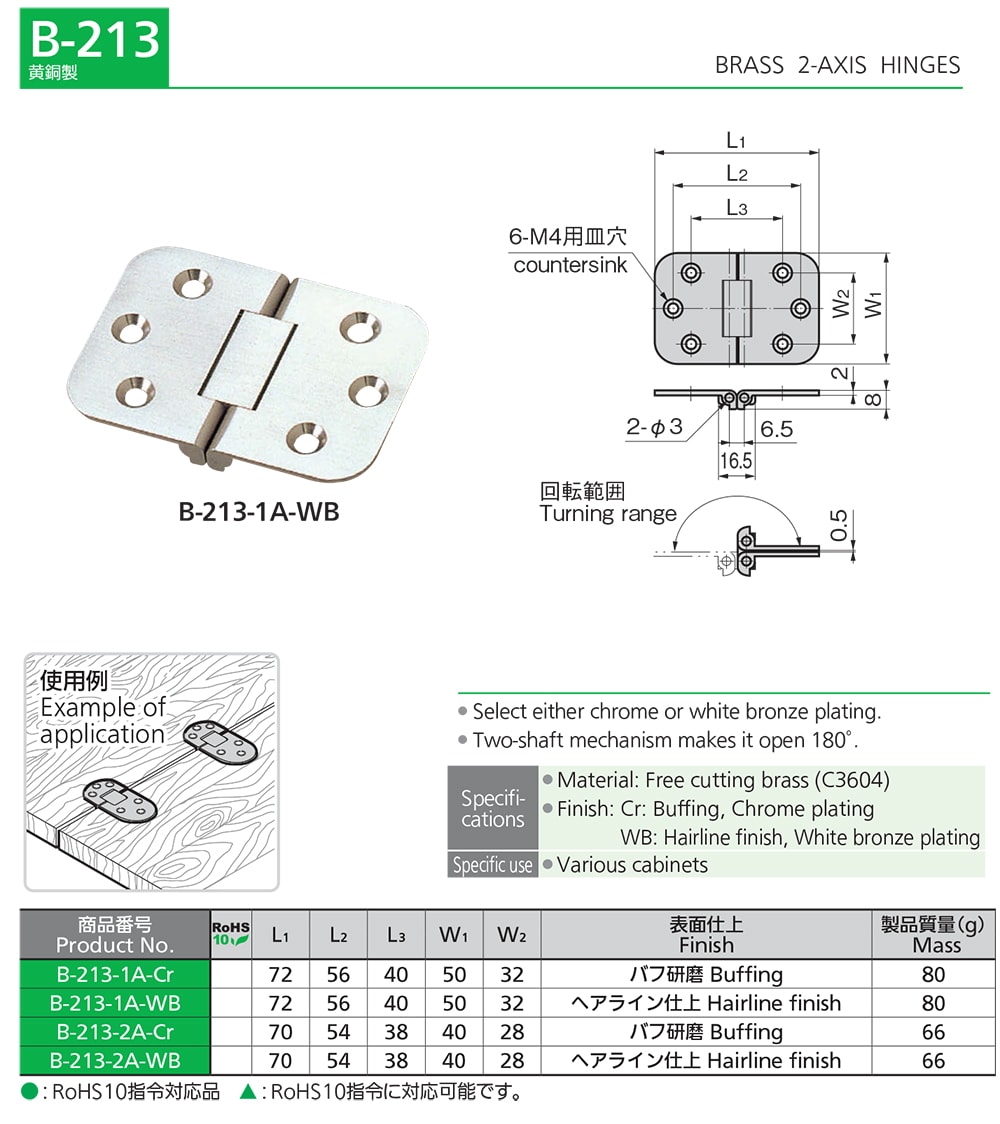 Versatile Brass 2 Axis Hinges For Cabinets