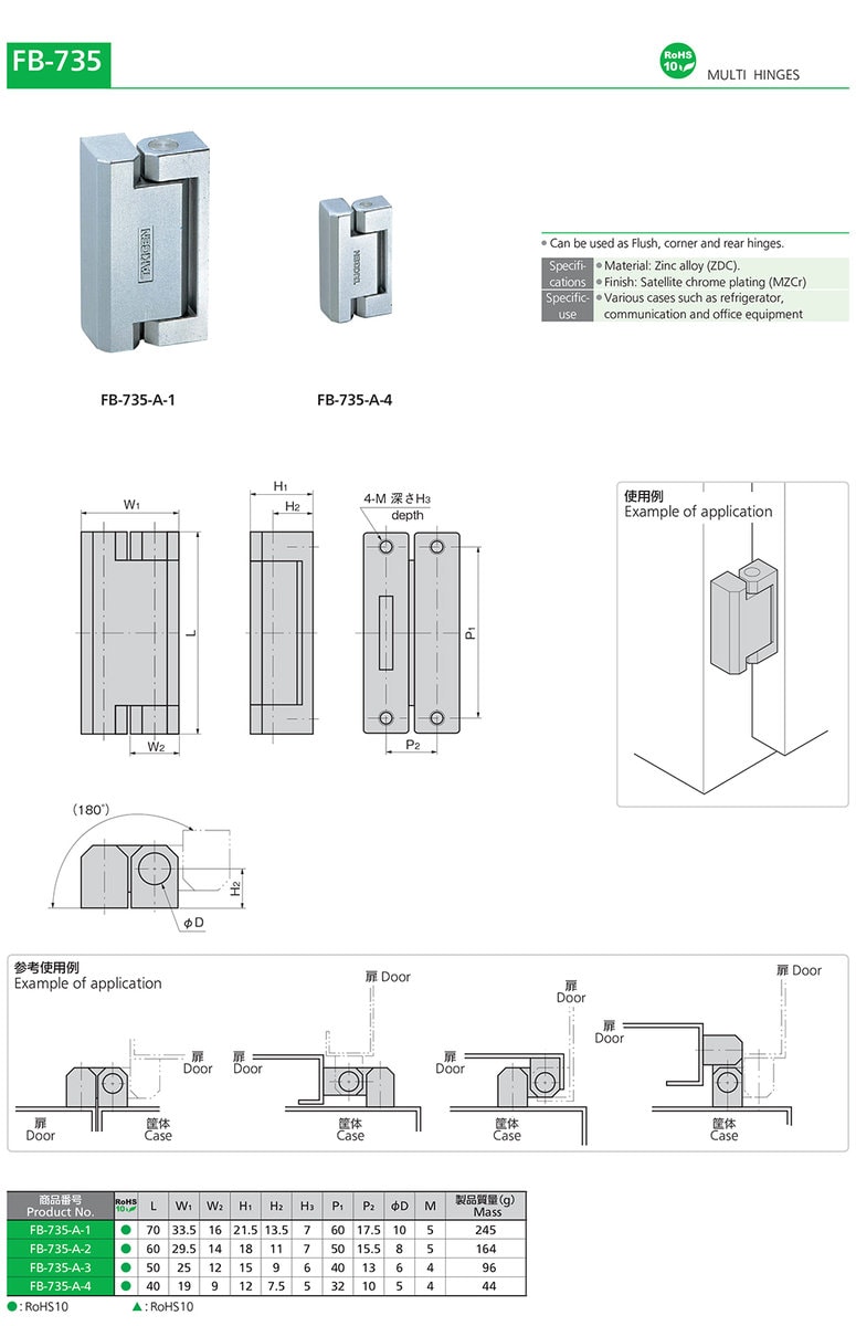 Versatile Multi Hinges For Refrigerators, Communication, And Office Equipment