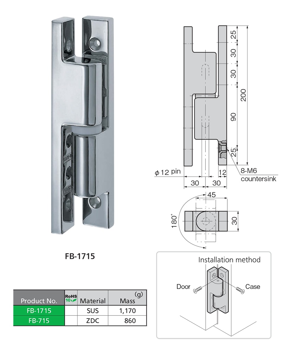 Detachable Corner Slip Joint Hinges