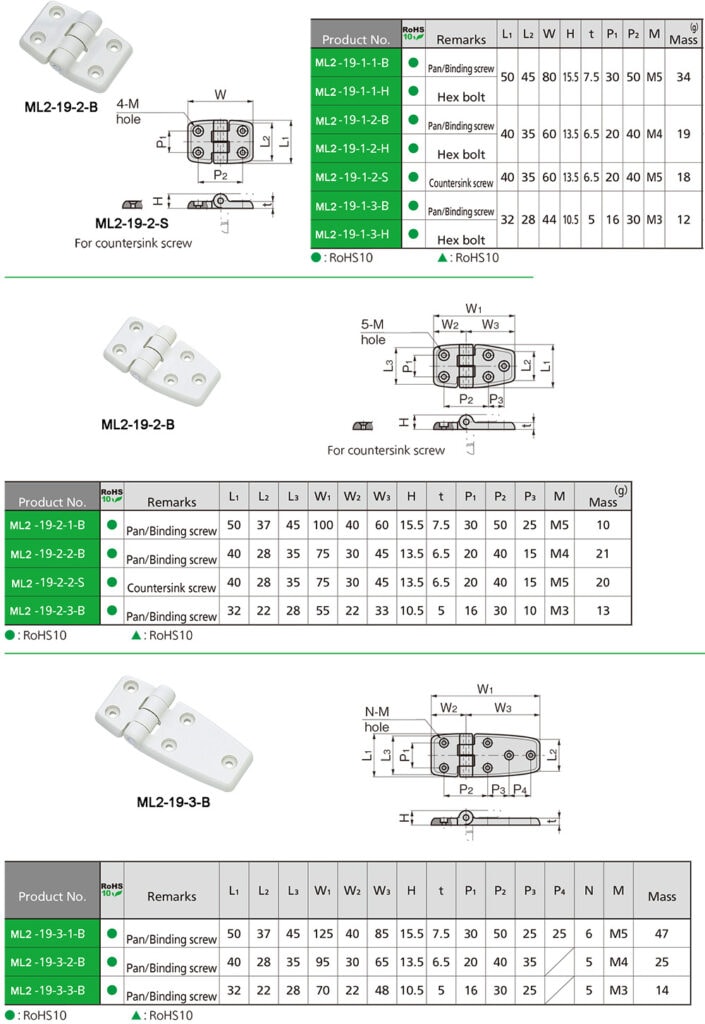 Marine Door Hinges Made Of Polyamide