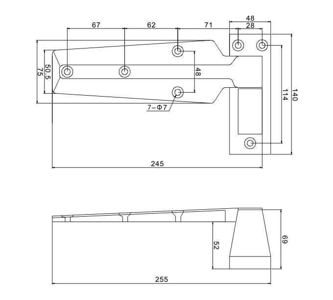 Cold storage door hinges made of zinc alloy