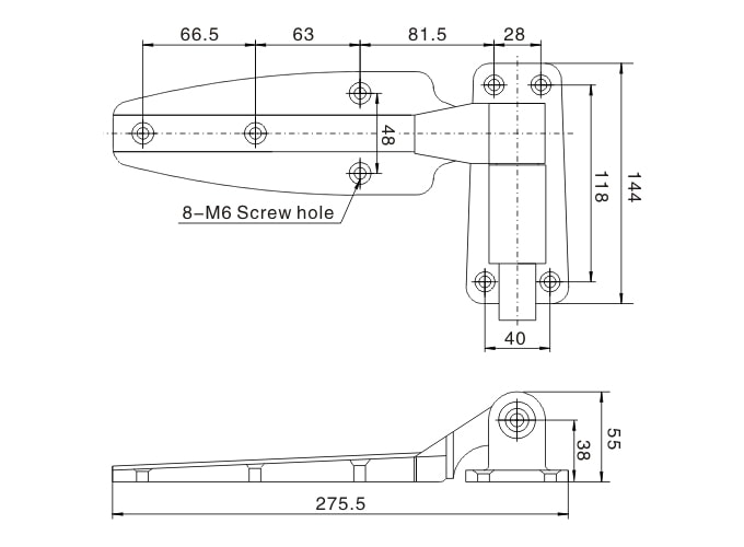 Cold storage room hinges with gravity-assisted operation