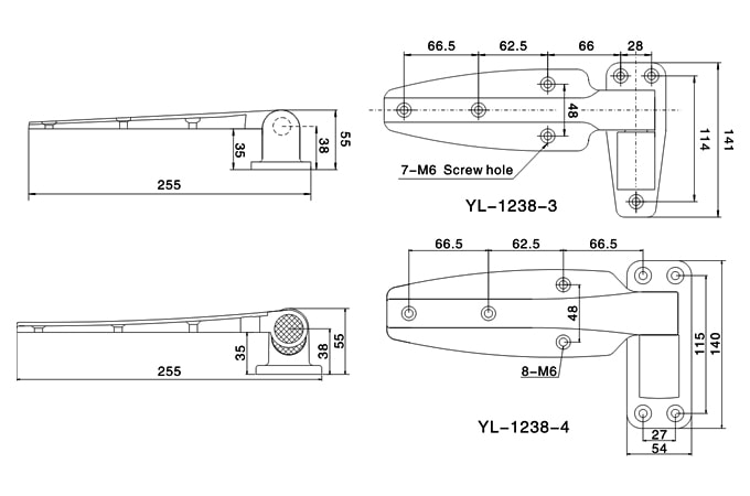 Cold storage room hinges with superior weather resistance