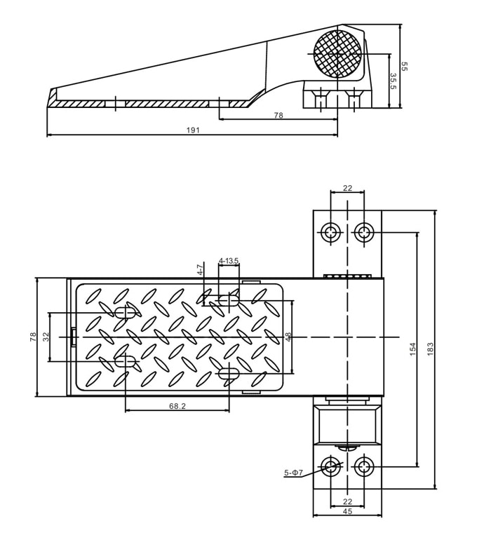 Elevated cold room door hinges