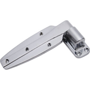 Low profile cold storage room hinges