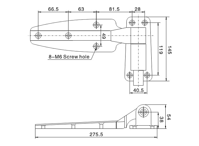 Weather-resistant cold storage room hinges