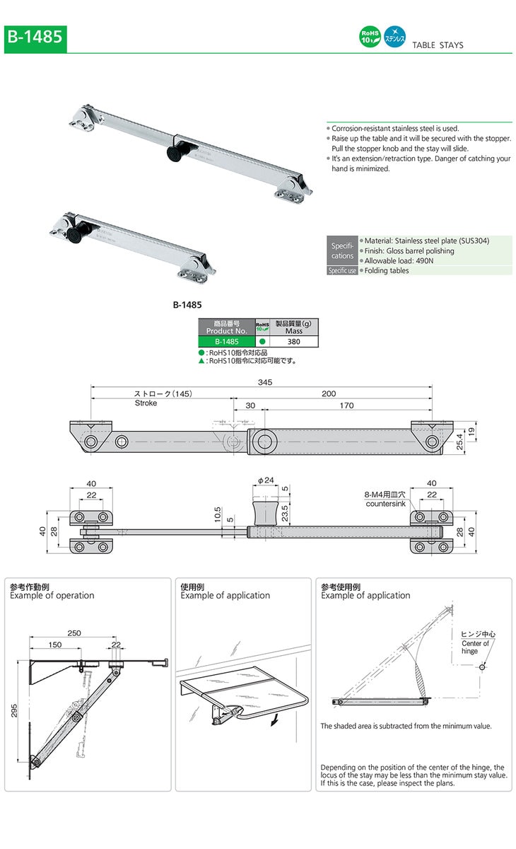 Folding Table Stays