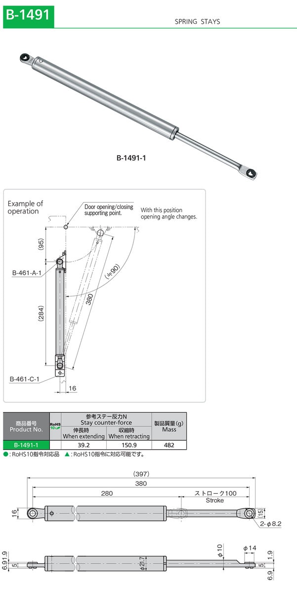 Stainless Steel Spring Stays