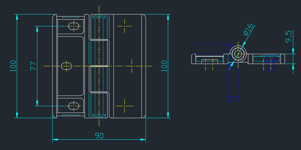 Dimensions of marine hinges