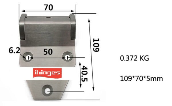 Asymmetrical Heavy Duty Stainless Steel Hinge | Industrial Door Hinge for Equipment Enclosures ML2-JL302 - Image 2
