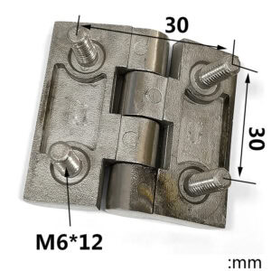 304 Stainless Steel Hinge 50x50mm with M6 Screw Studs ML2-JL202